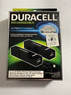 Duracell Rechargeable 2-Pack Portable Power Battery Pack - Black